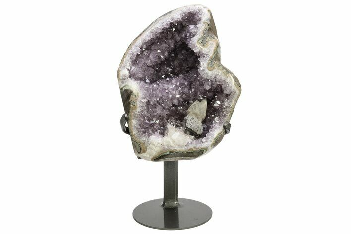 Amethyst Geode With Metal Stand - Uruguay #257635